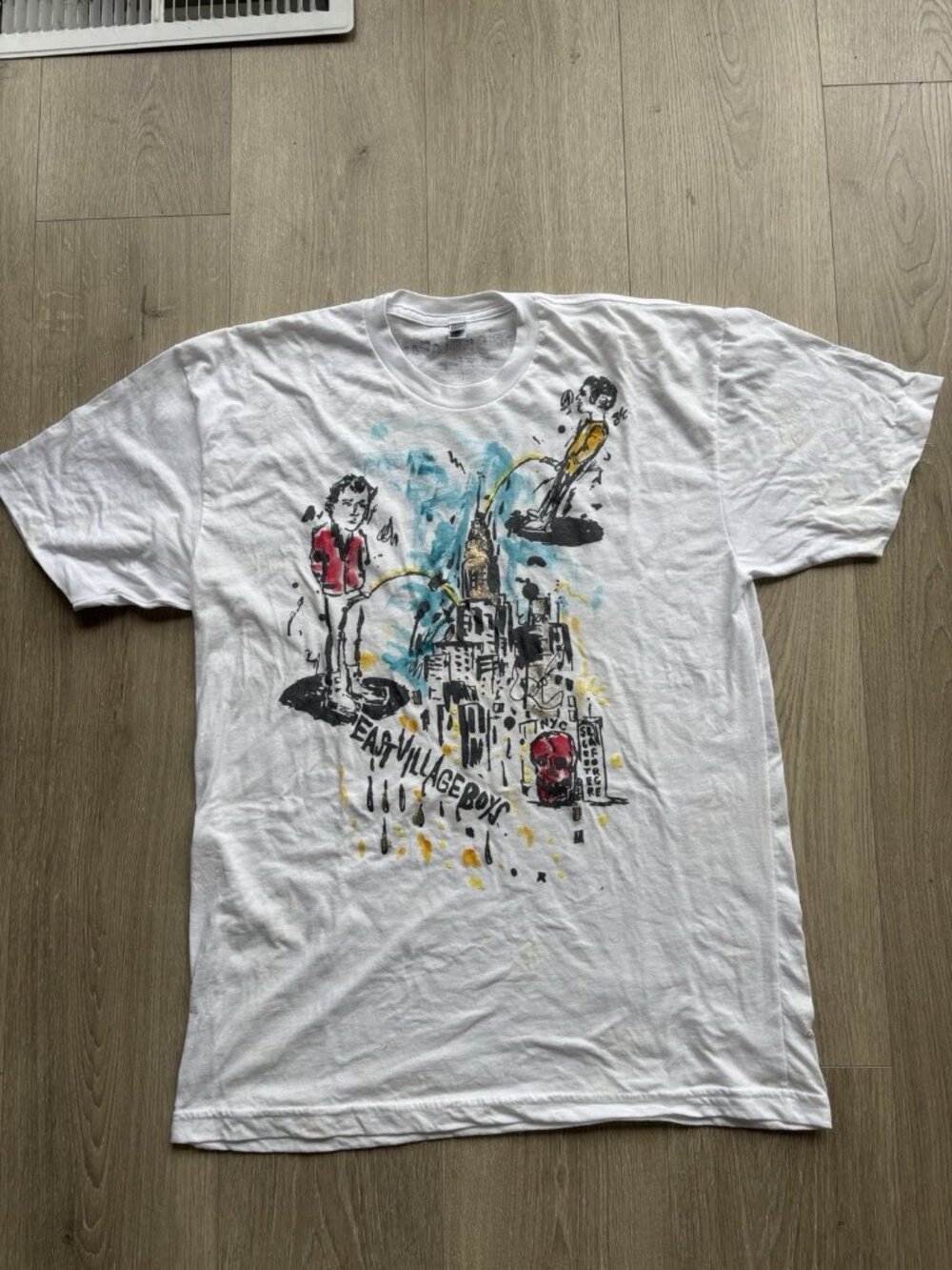 Scooter La Forge One of a Kind Hand Painted T-shirt East Village Boys 30/75 L